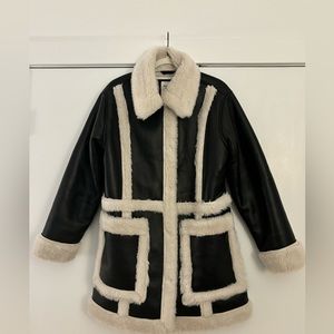 Fur-Lined Leather Coat